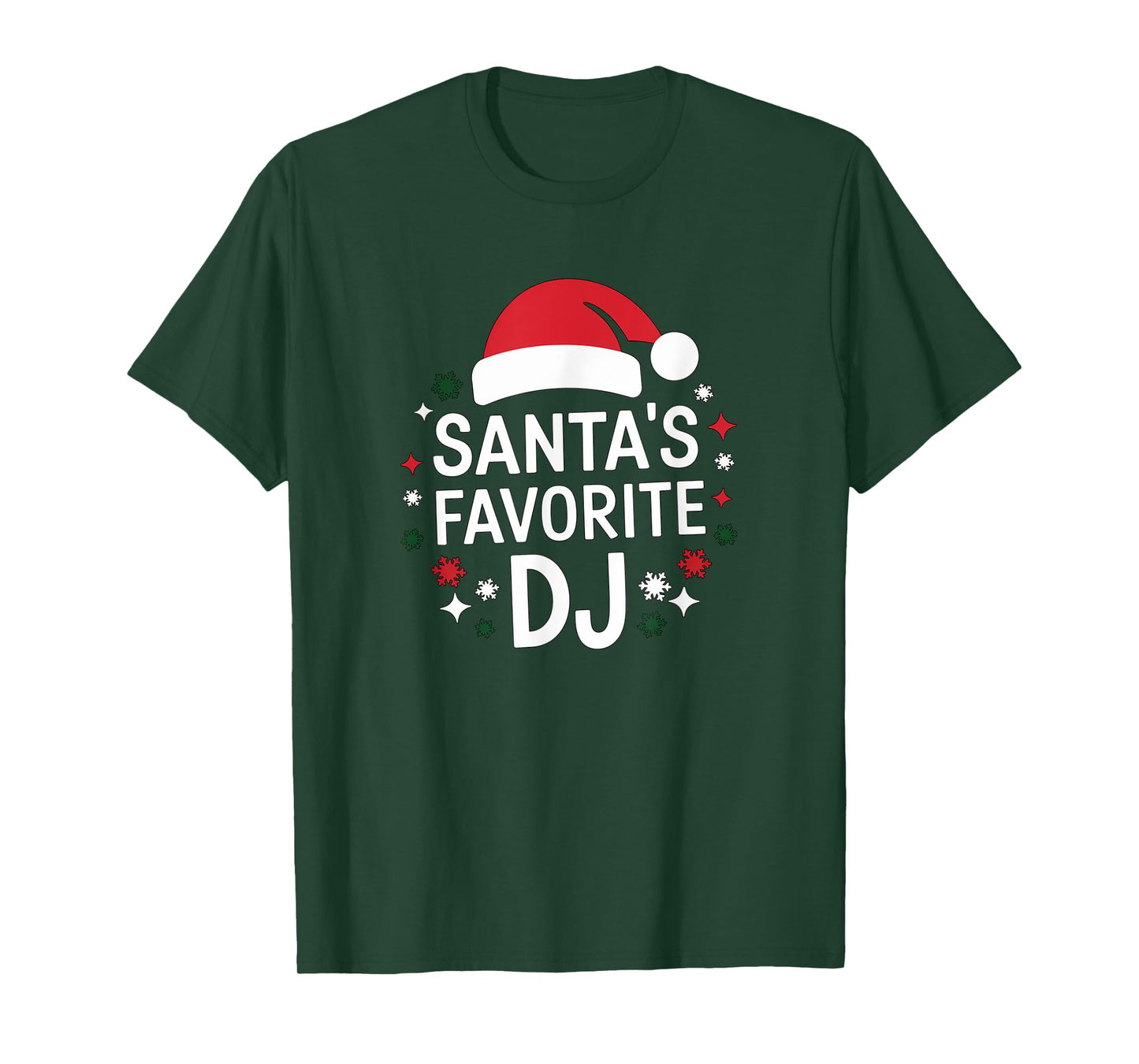 Christmas Santa's Favorite DJ Funny Xmas Deejay Disc Jockey T-Shirt