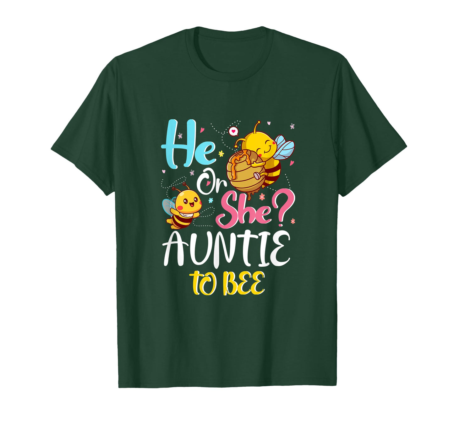 He Or She Auntie To Bee Gender Baby Reveal Announcement T-Shirt