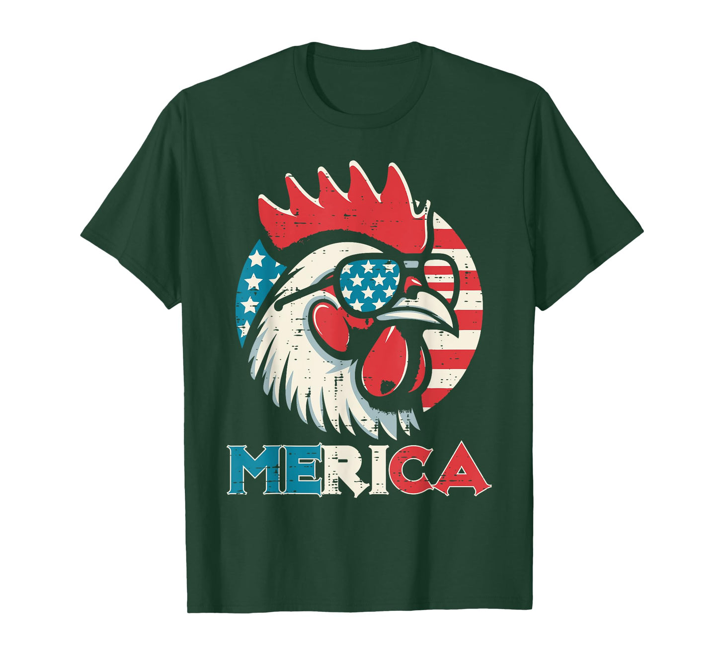 4th Of July Chicken Merica USA Flag Patriot Men Women Kids T-Shirt