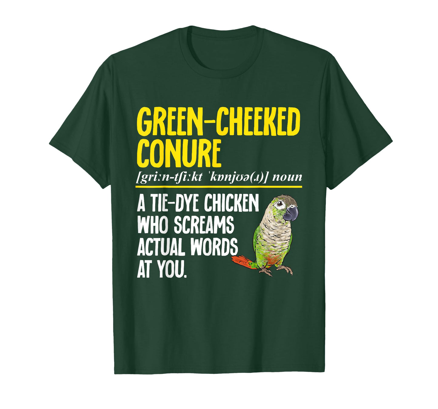 Green Cheeked Conure Definition Parrot Bird Conure T-Shirt