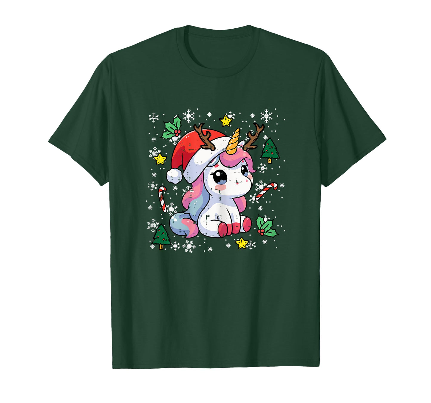 Christmas Unicorn Cute Magical Xmas Toddler Girls Kids Women T-Shirt