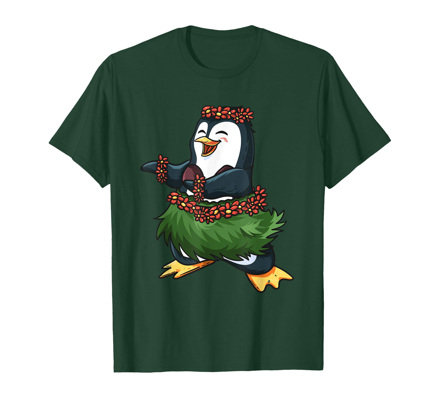 Cute Hawaiian Hula Penguin Penguin Day Luau Girls Women Gift T-Shirt