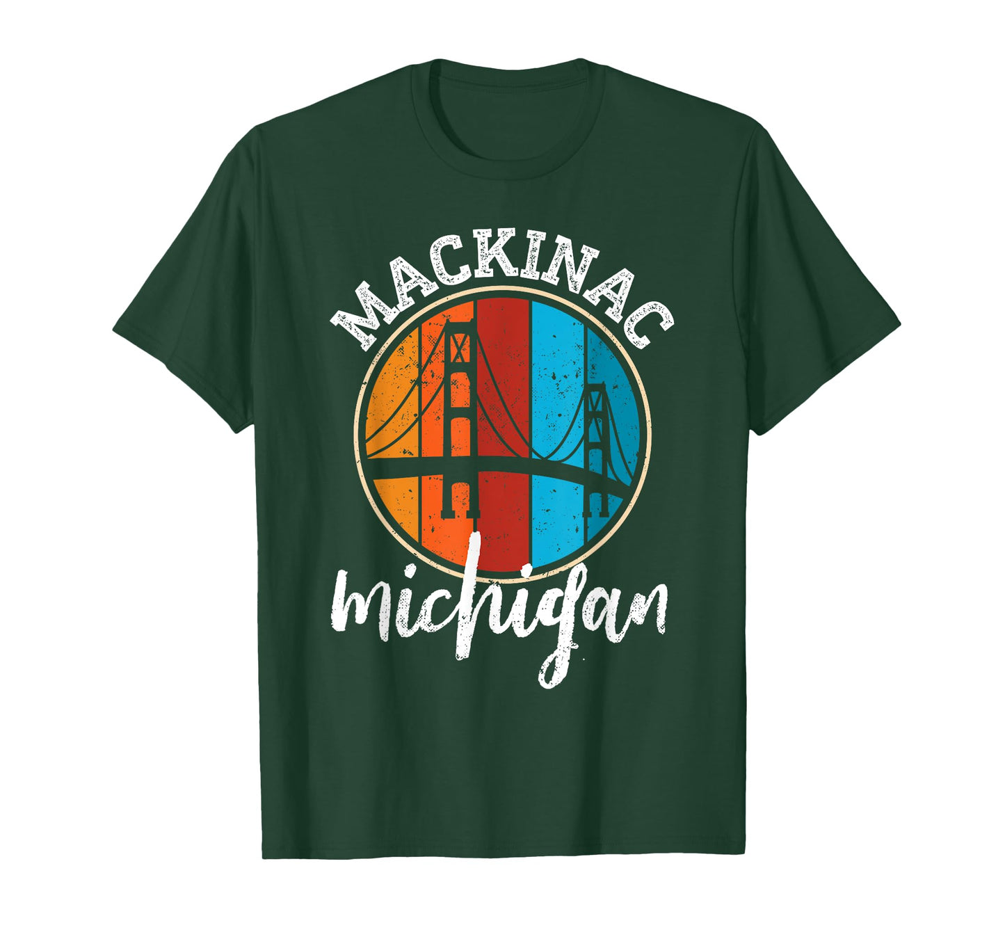 Retro Mackinac Bridge Mackinaw Vintage Michigan Souvenir T-Shirt