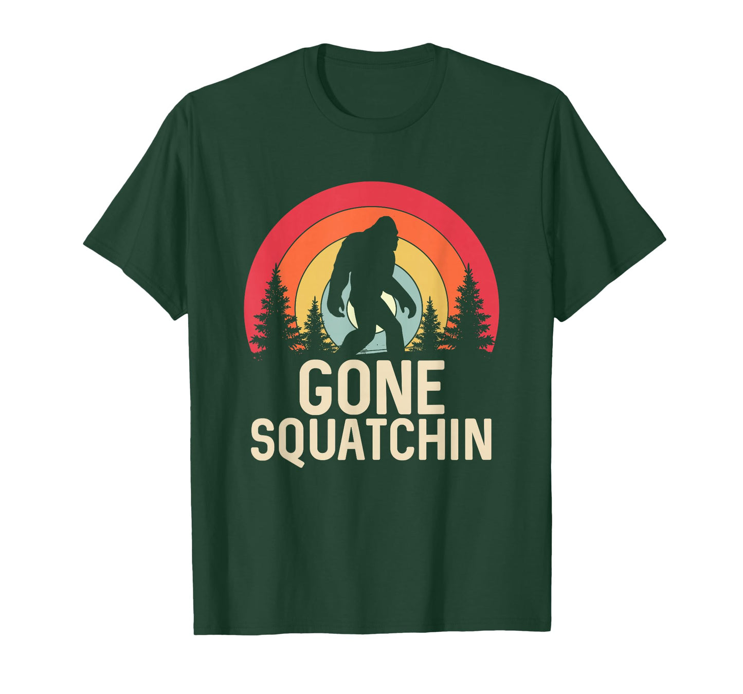 Retro Gone Squatchin - Bigfoot Sasquatch T-Shirt