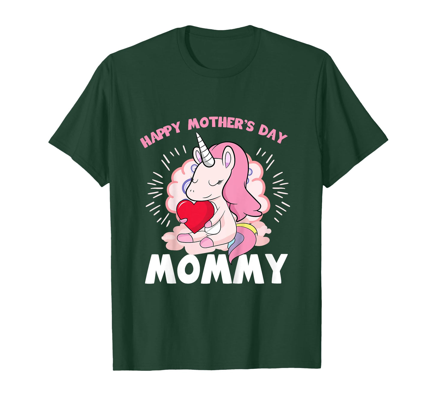 Happy Mothers Day Mommy Daughter To Mom Unicorn Toddler Girl T-Shirt