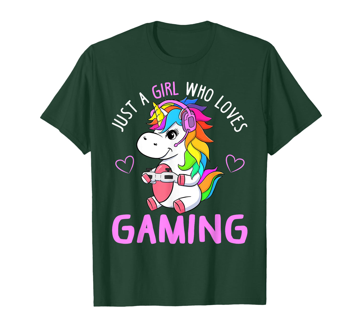 Just A Girl Who Loves Gaming Cute Gamer Unicorn Gift Women T-Shirt