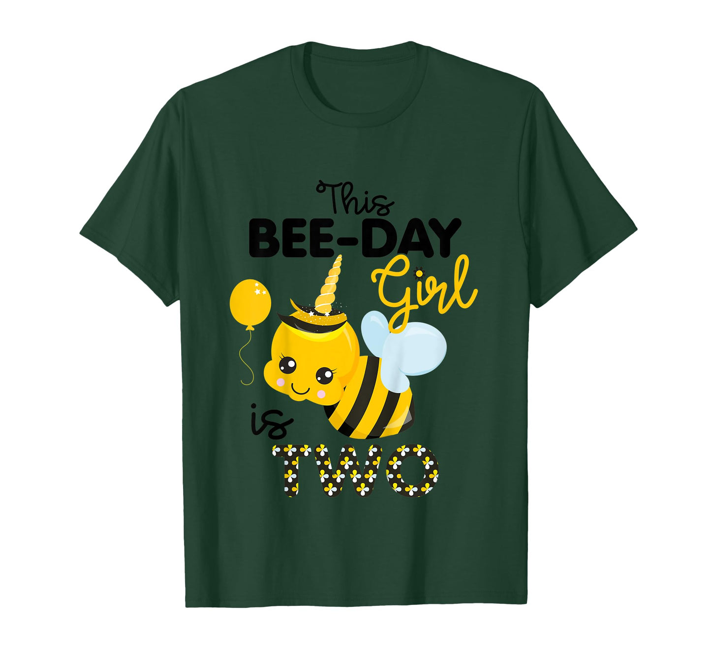 Kids 2nd Birthday Girl Bee Themed 2 Year Old Bday Matching Party T-Shirt