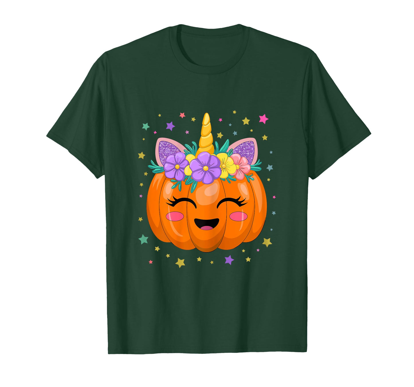 Unicorn Pumpkin Girl Halloween Costume T-Shirt