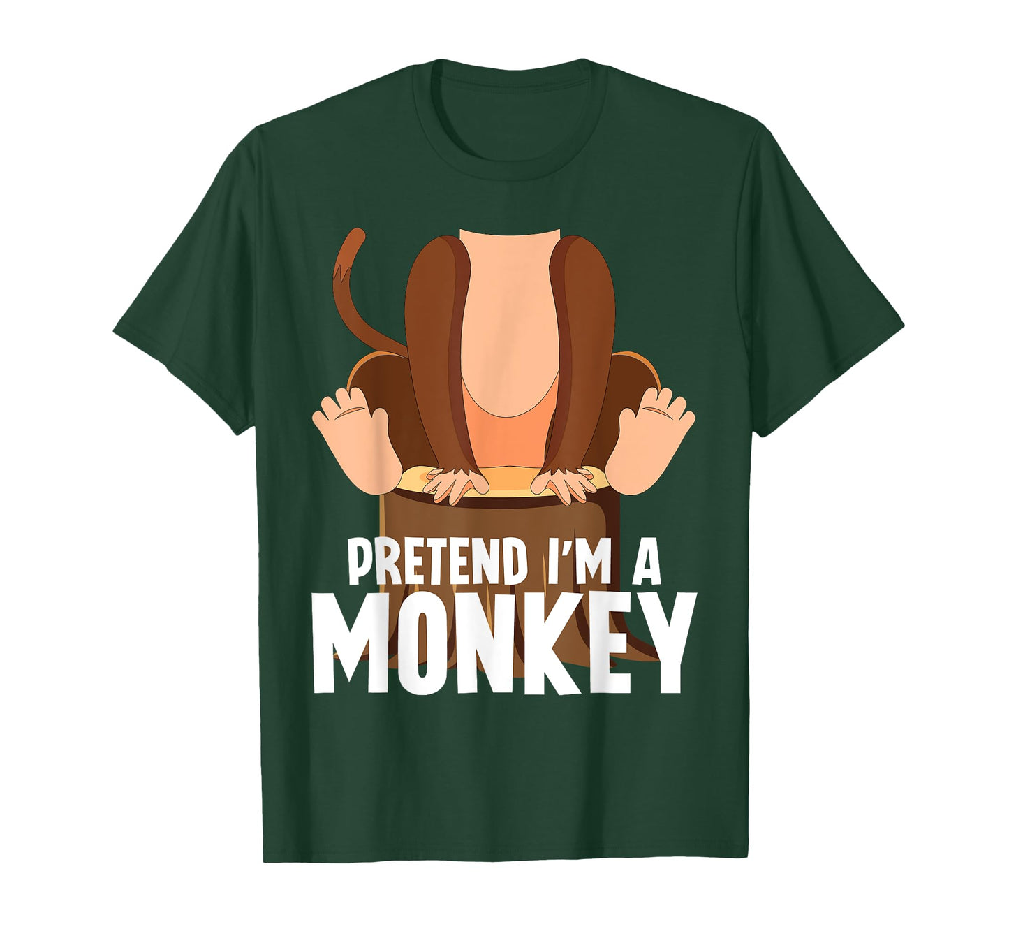 Pretend I'm A Monkey Funny Halloween Lazy Costume Monkey T-Shirt