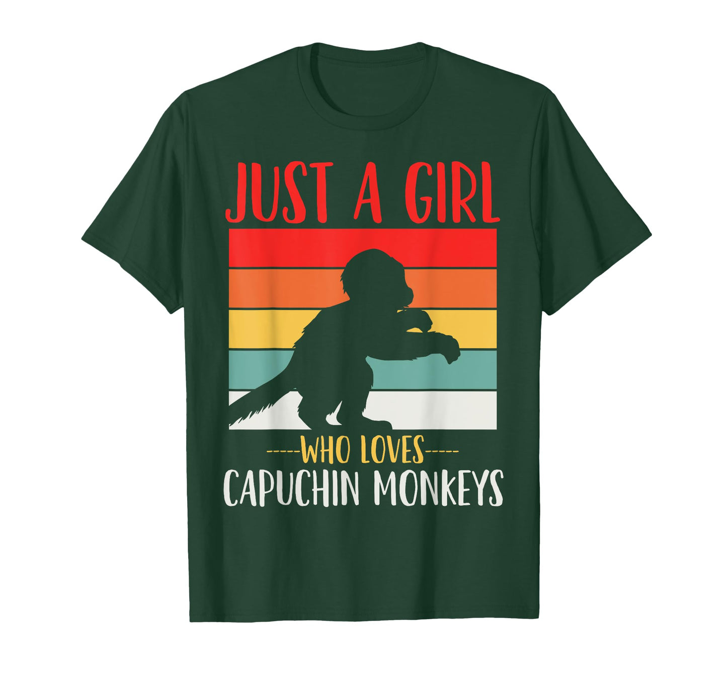 Just a Girl Who Loves Capuchin Monkeys Retro T-Shirt