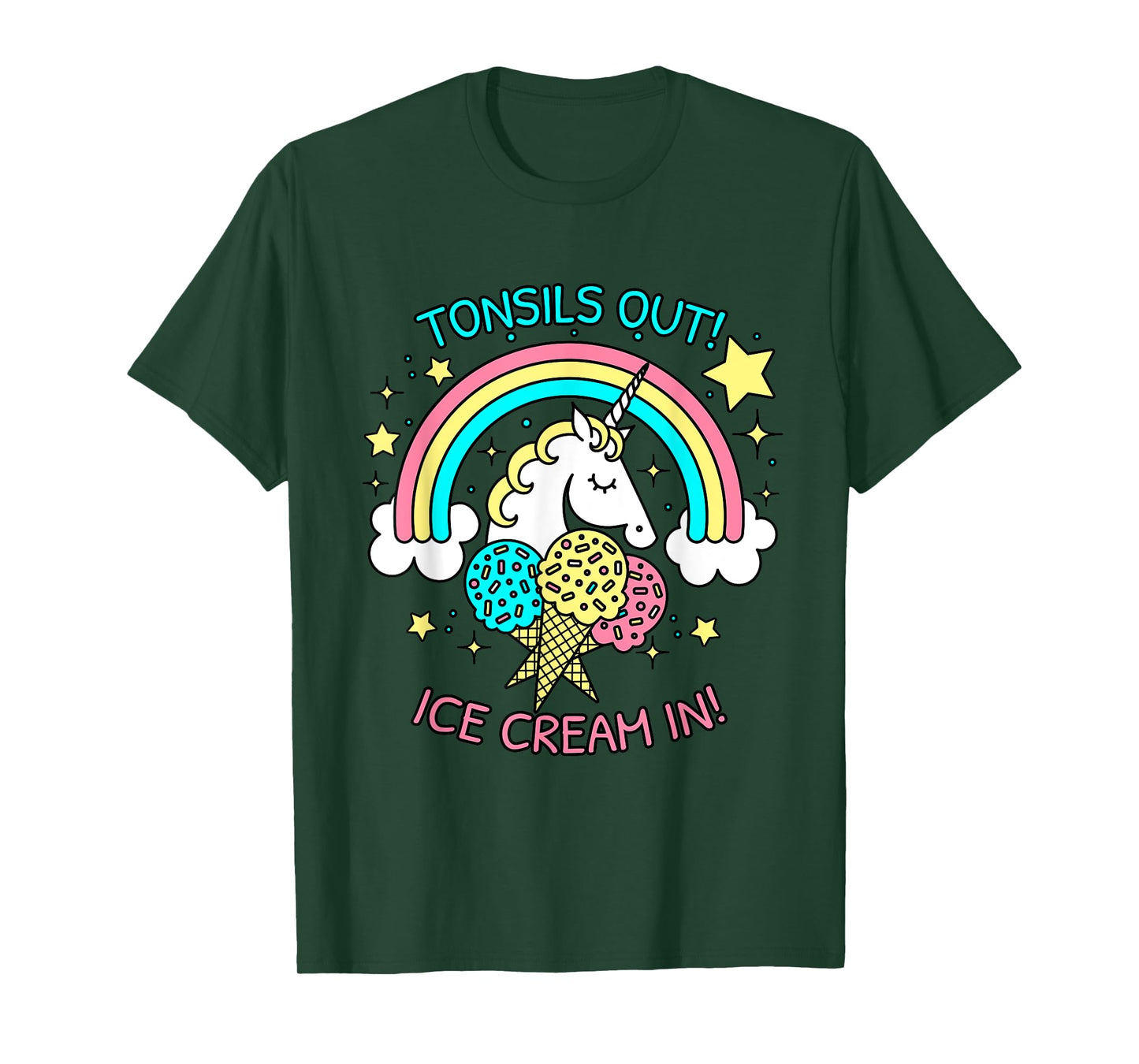 Tonsils out Ice Cream in Unicorn Get Well recovery design T-Shirt