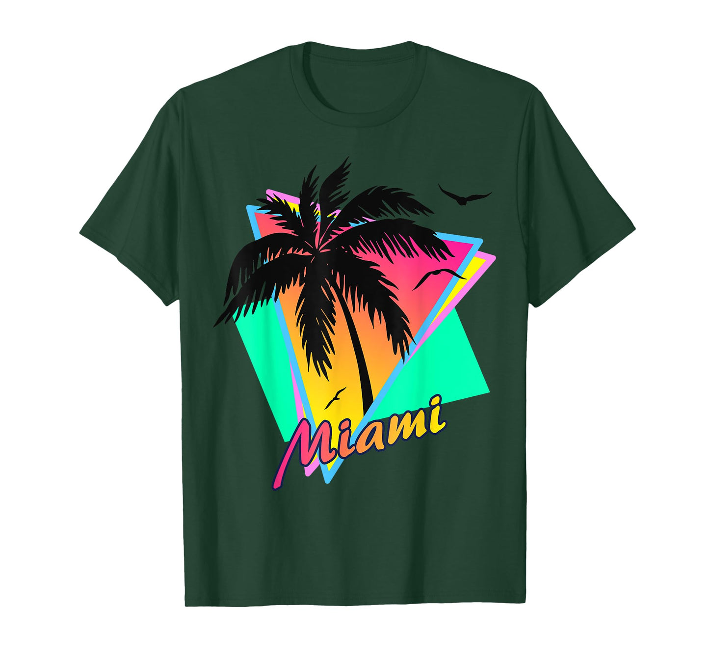 Miami 80s Tropical Summer And Beach Palm Tree Sunset T-Shirt
