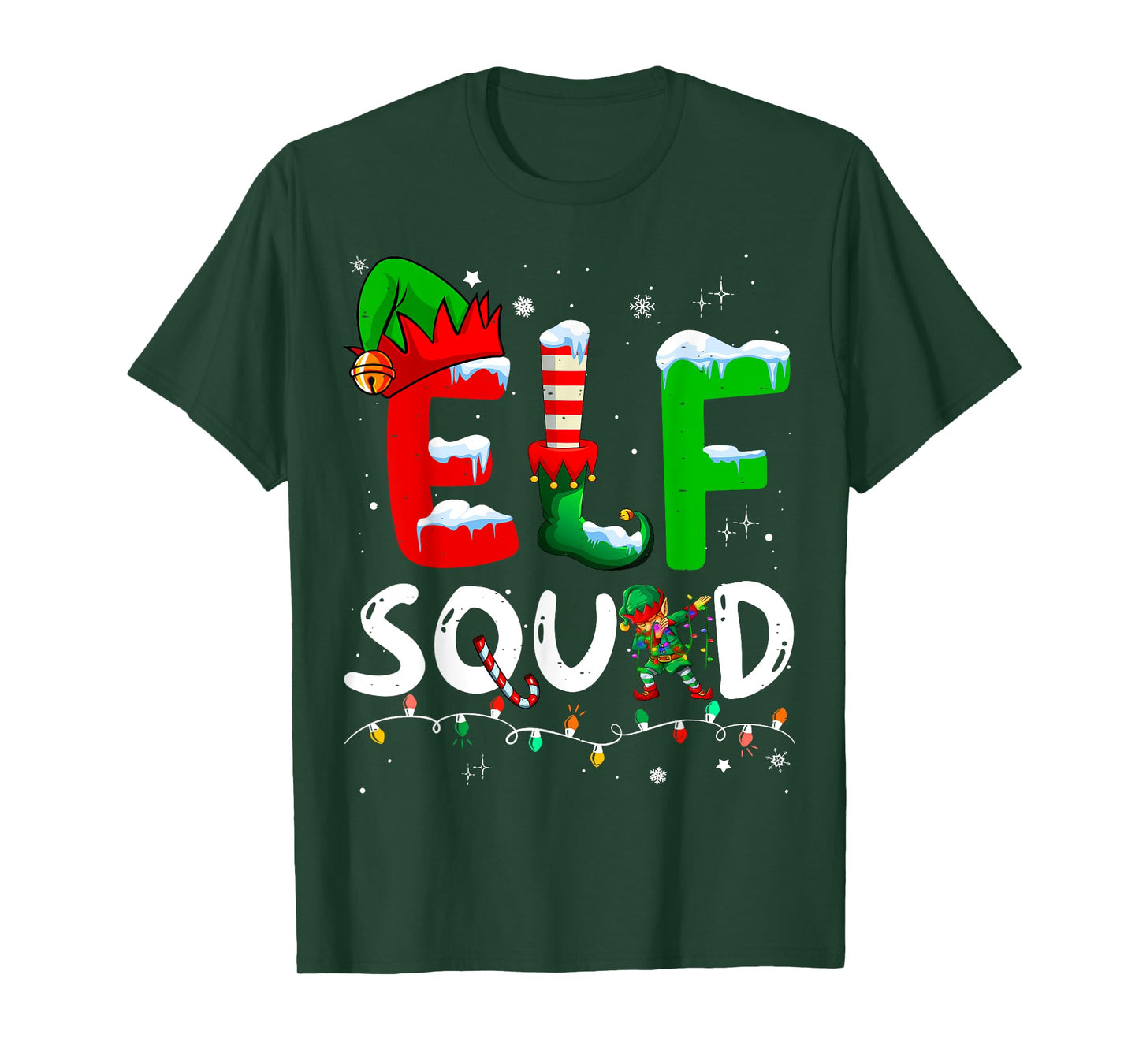 Elf Family Christmas Matching Pajamas Xmas Elf Squad T-Shirt