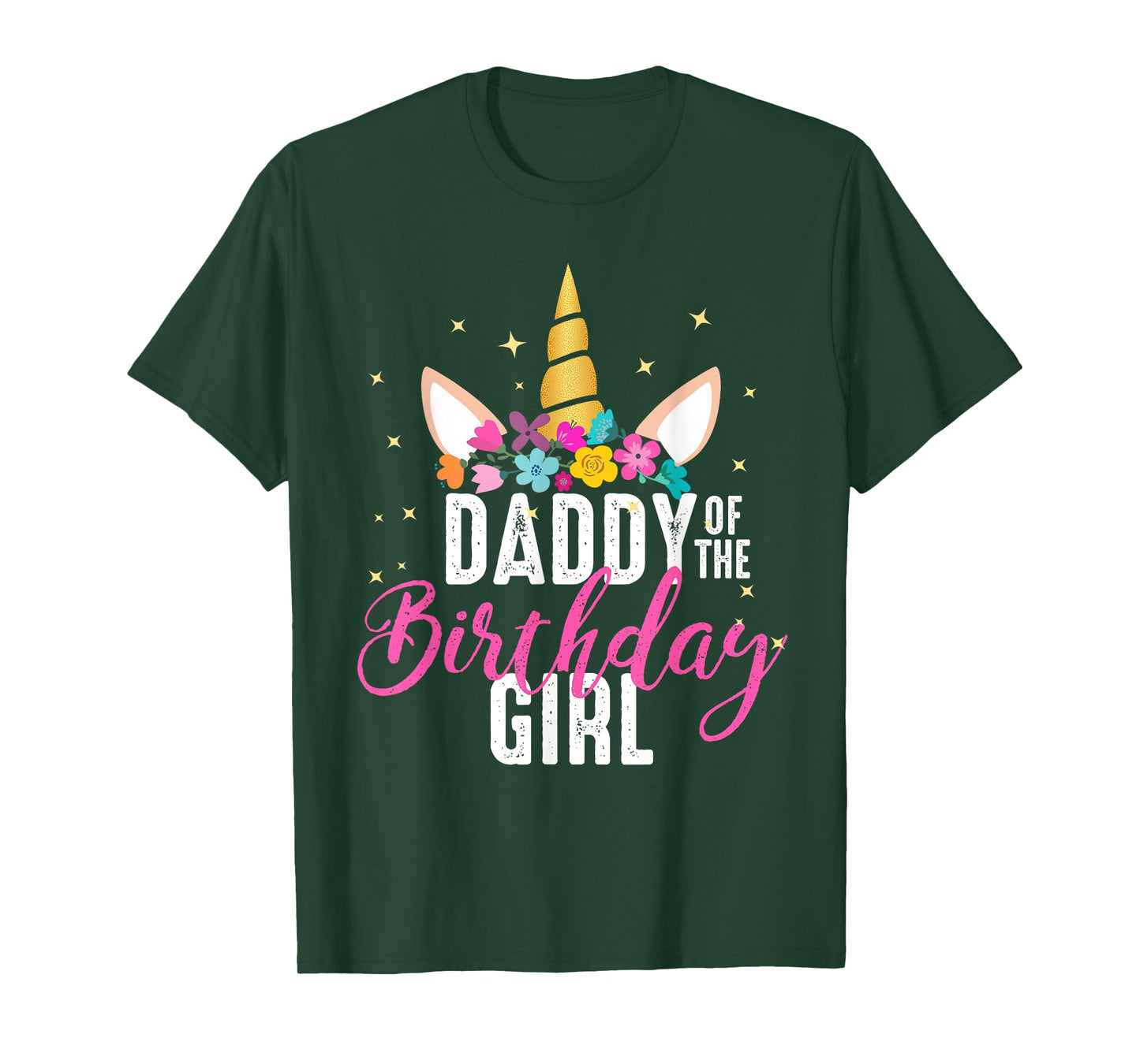 Daddy Of The Birthday Girl Father Gift Unicorn Birthday T-Shirt