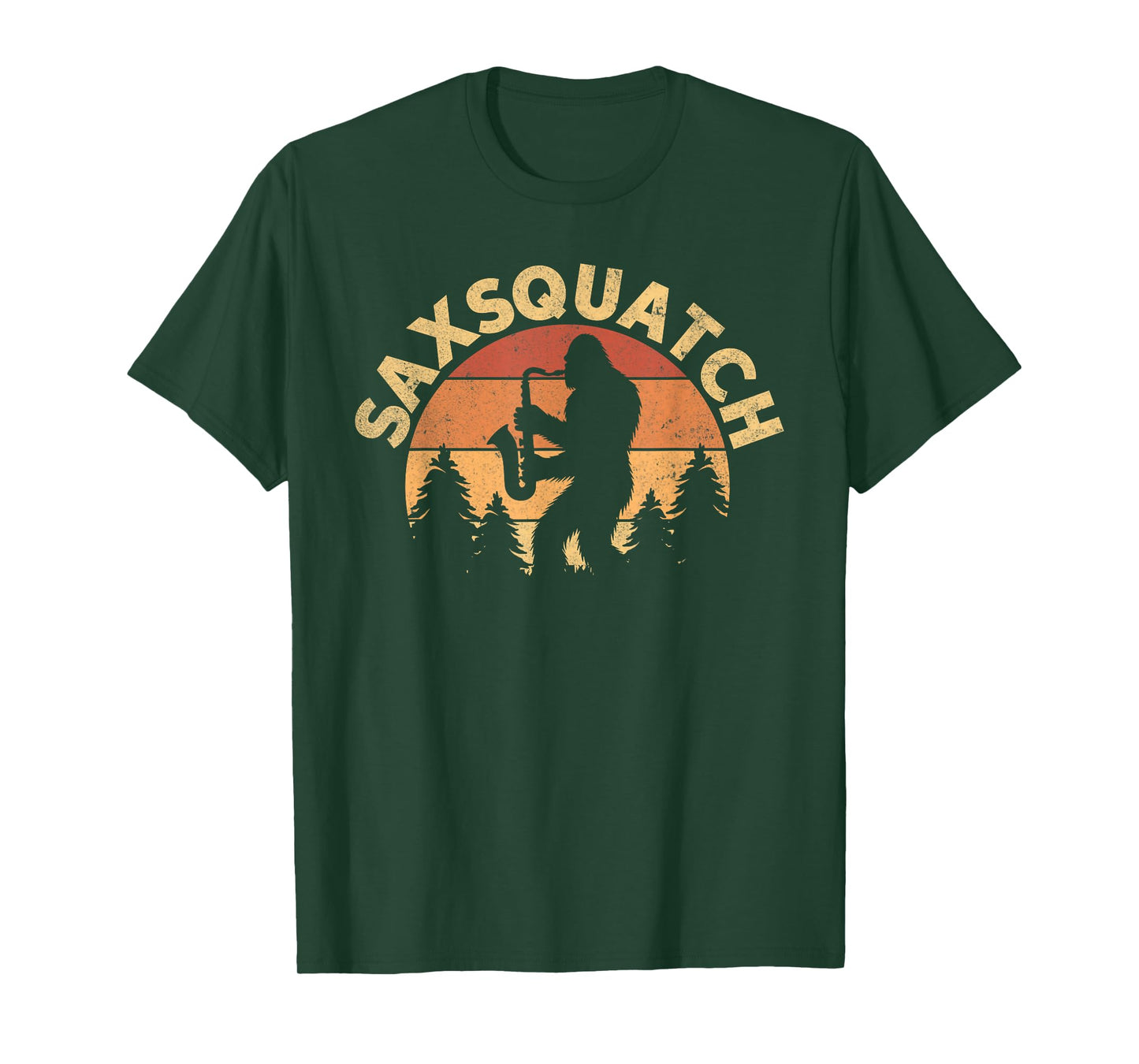 Funny Saxophone Lovers Saxsquatch Saxophonist Bigfoot Unisex Adults Humor Lover T-Shirt Black Small
