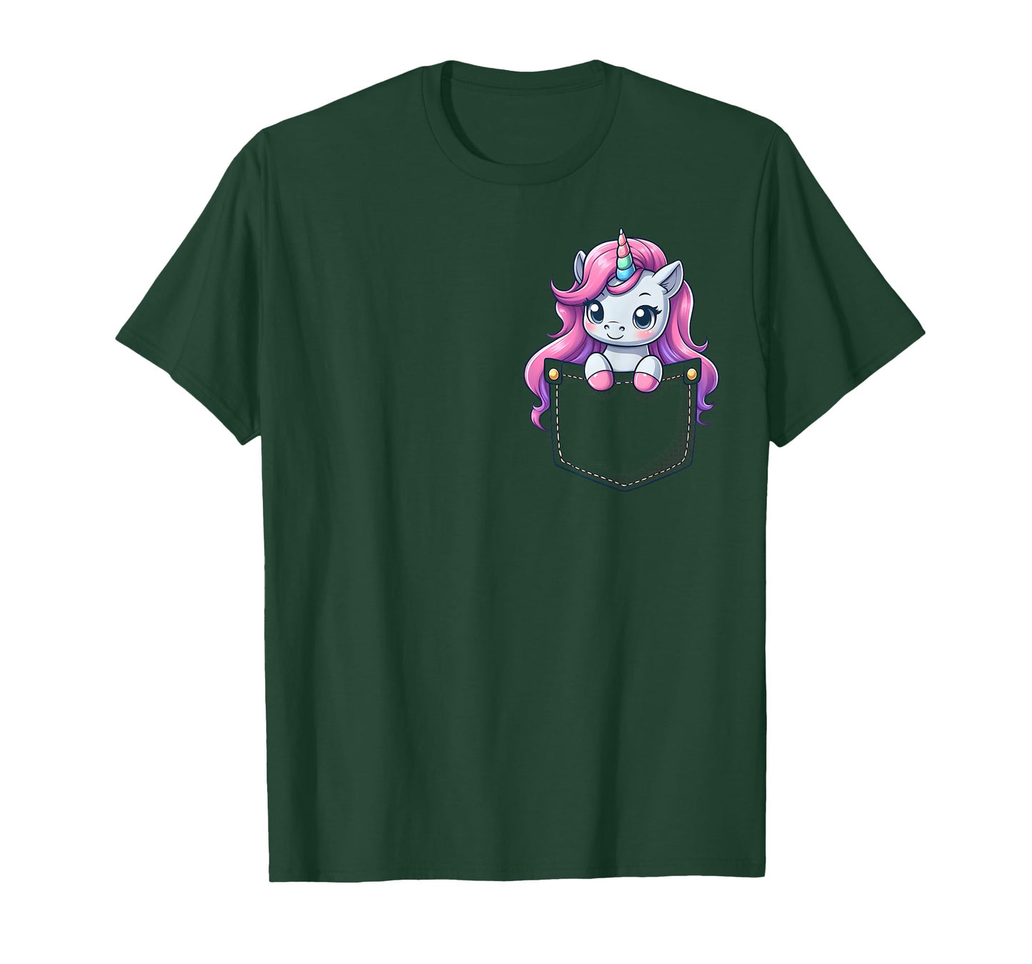 Majestic Unicorn in Pocket for Kids, Boys, Girls, Women T-Shirt