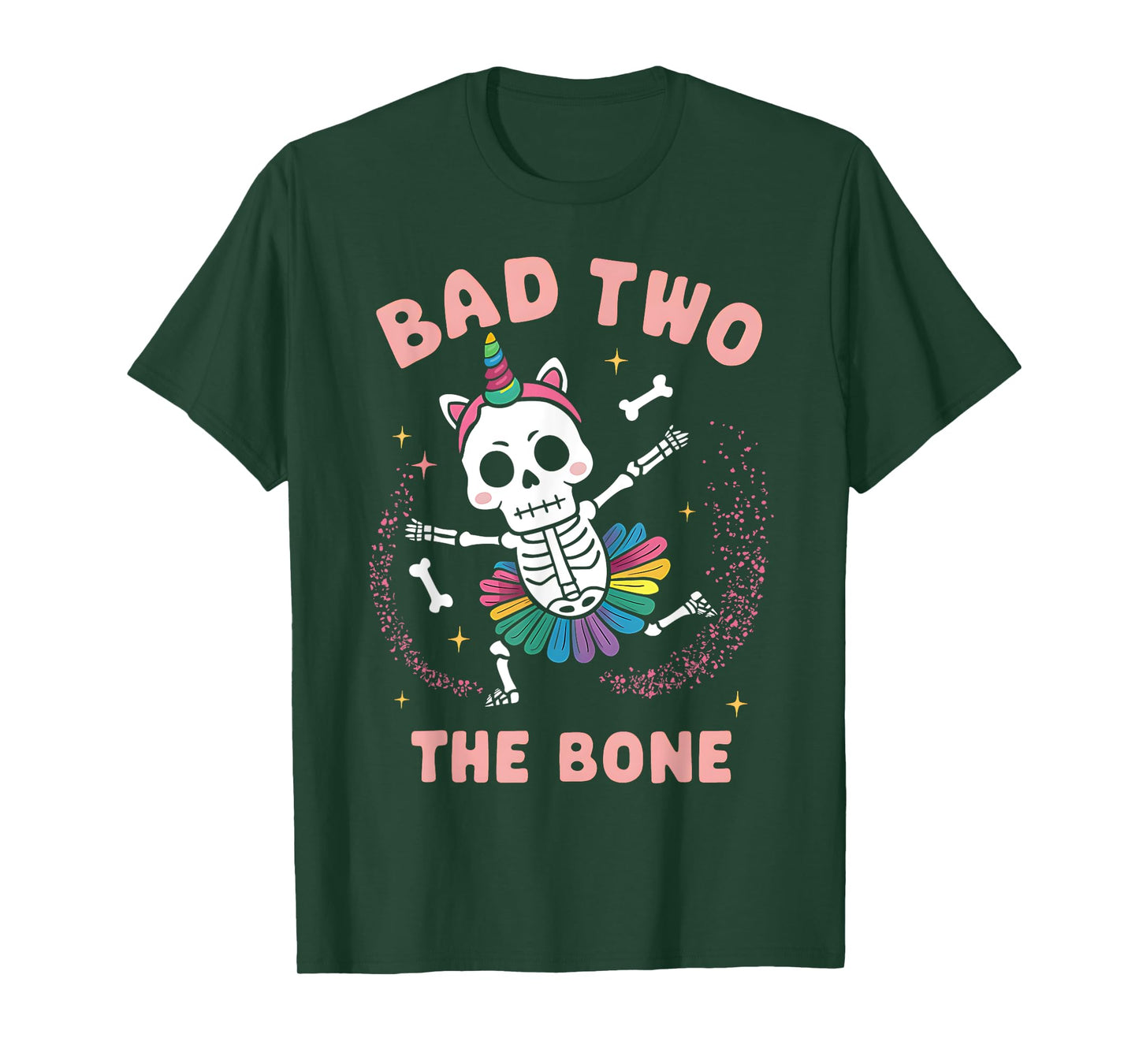 Bad Two The Bone Halloween Birthday 2nd Birthday Girl T-Shirt