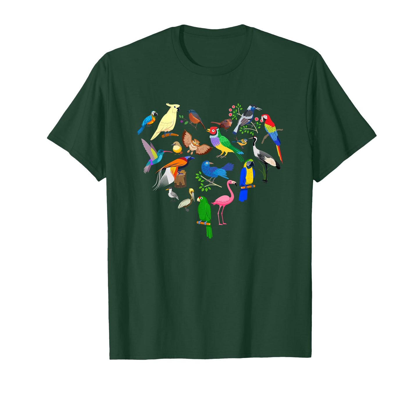 Birds Heart Birding Bird Watching Birder Cute Bird Lover T-Shirt