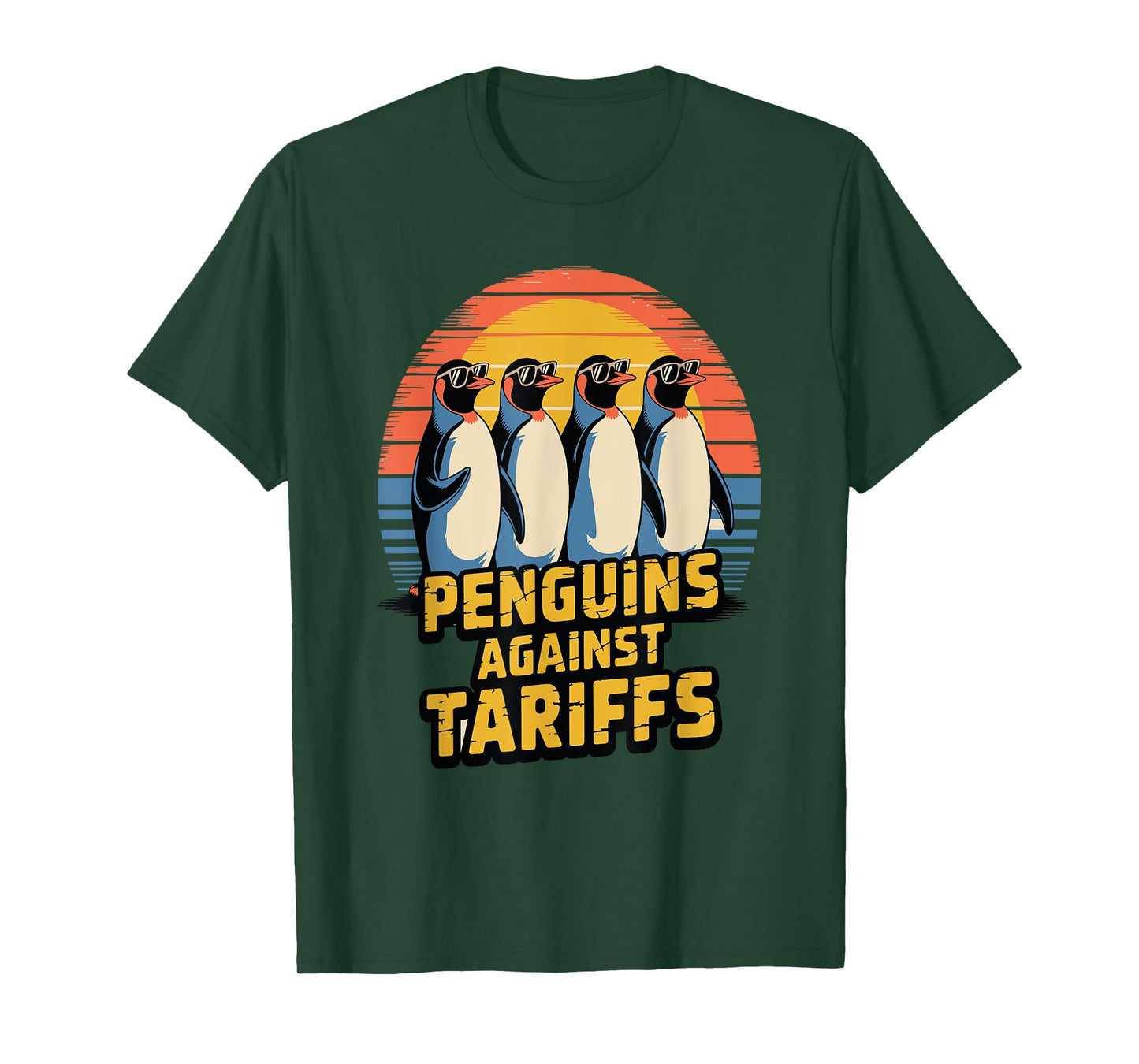 Penguins Against Tariffs – Political Statement Tee T-Shirt