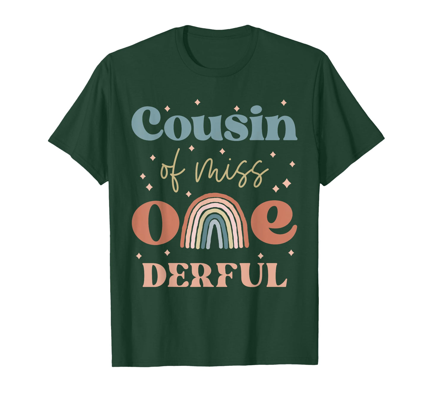 Cousin Miss Onederful Boho Rainbow Daughter First Birthday T-Shirt