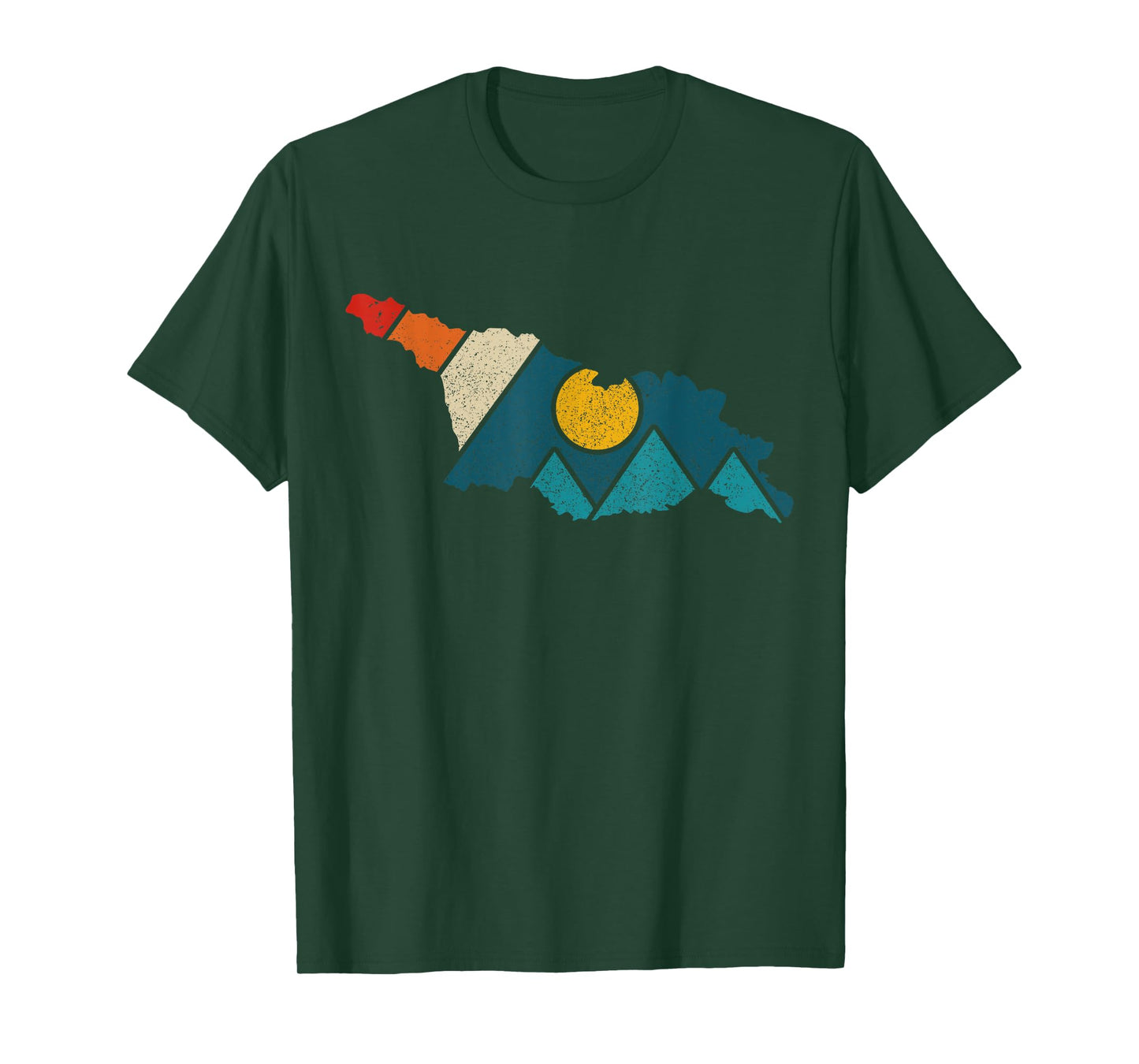 Georgia Vintage State Map Mountains Hiker Camping Pride Gift T-Shirt
