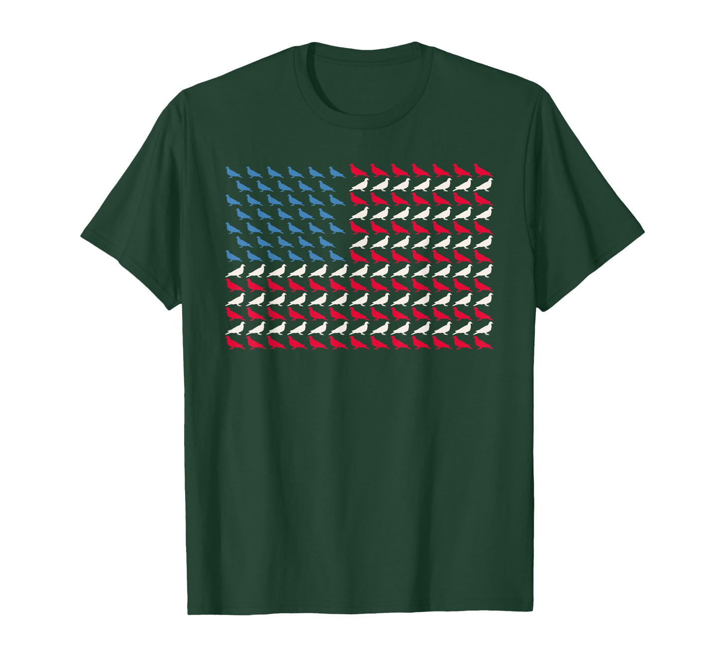 Pigeon American Flag Bandtail US 4th Of July Bird USA Gift T-Shirt