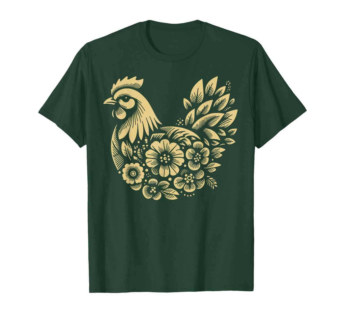 Retro Chicken Cool Graffiti Cute Floral Chicken Lover Women T-Shirt