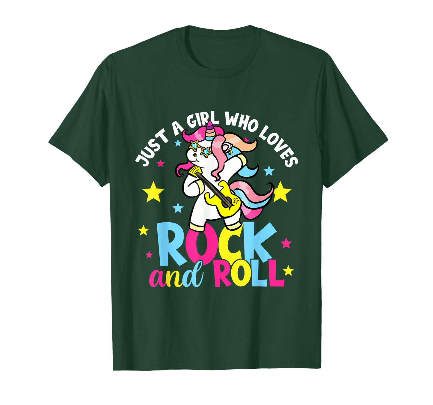 Just A Girl Who Loves Rock And Roll Funny Unicorn Lover T-Shirt