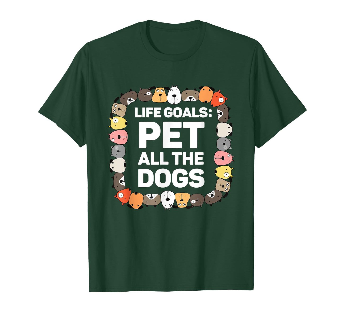 Pet All the Dogs Life Goals Funny Dog Lover Kids Puppy Dog T-Shirt