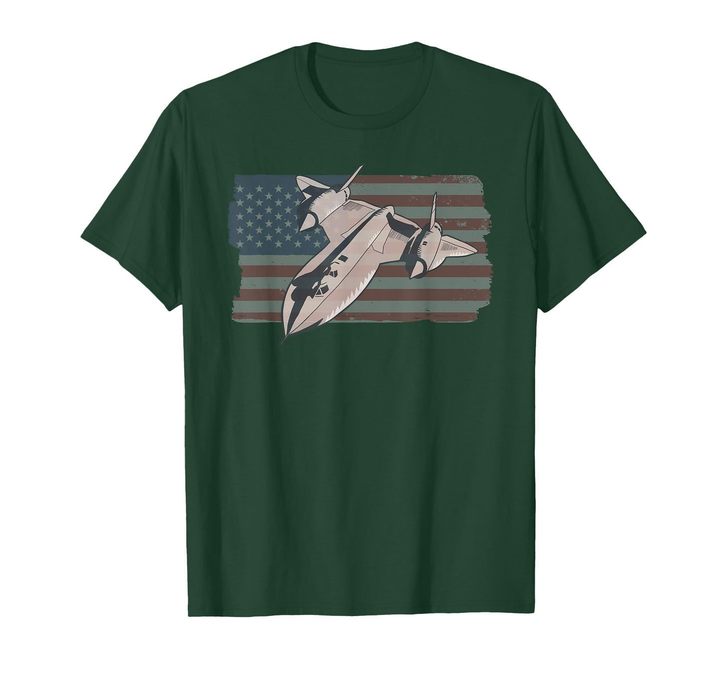 Military Aircraft SR-71 Blackbird USAF Pilot US Flag T-Shirt