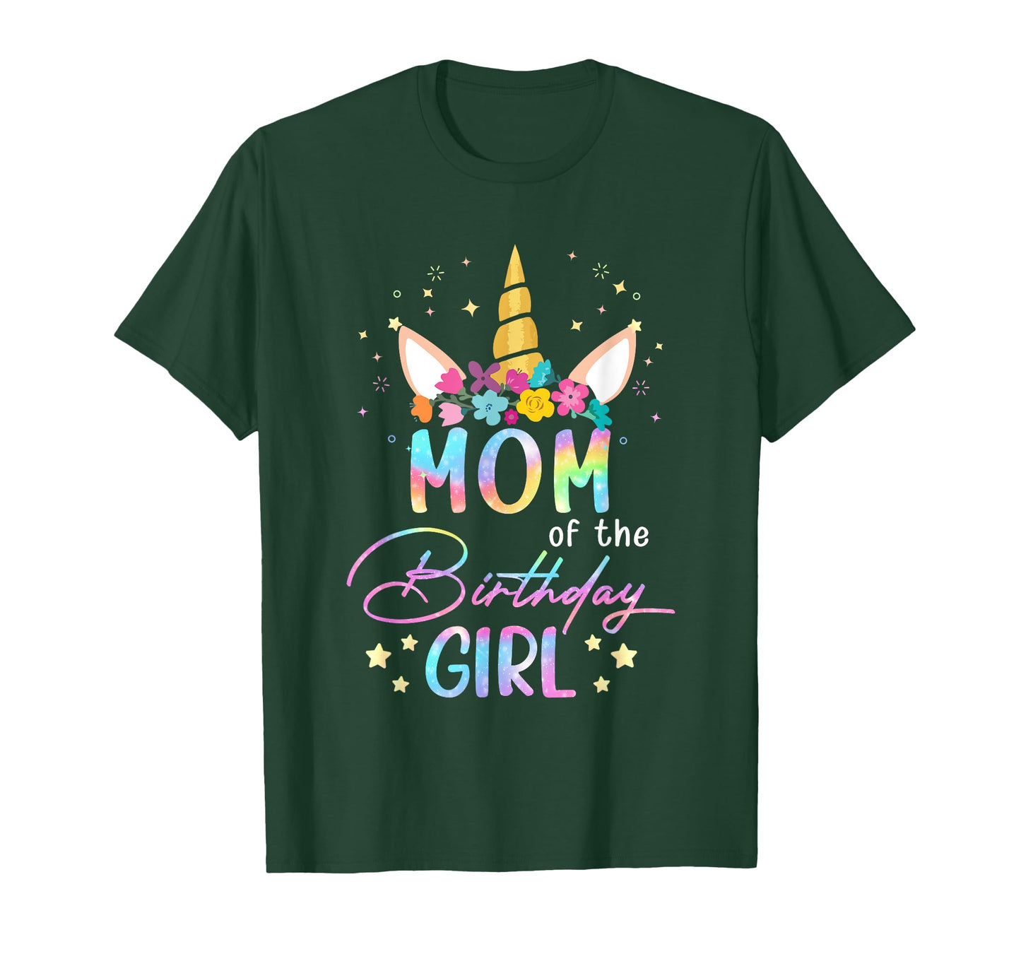 Unicorn Mom Of The Birthday Girl Unicorn Flower Birthday T-Shirt