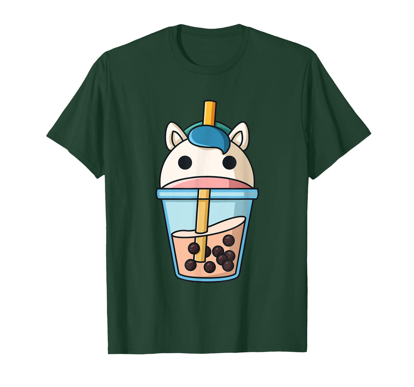 Bubble tea Unicorn boba pearls sweet Unicorn Girl T-Shirt