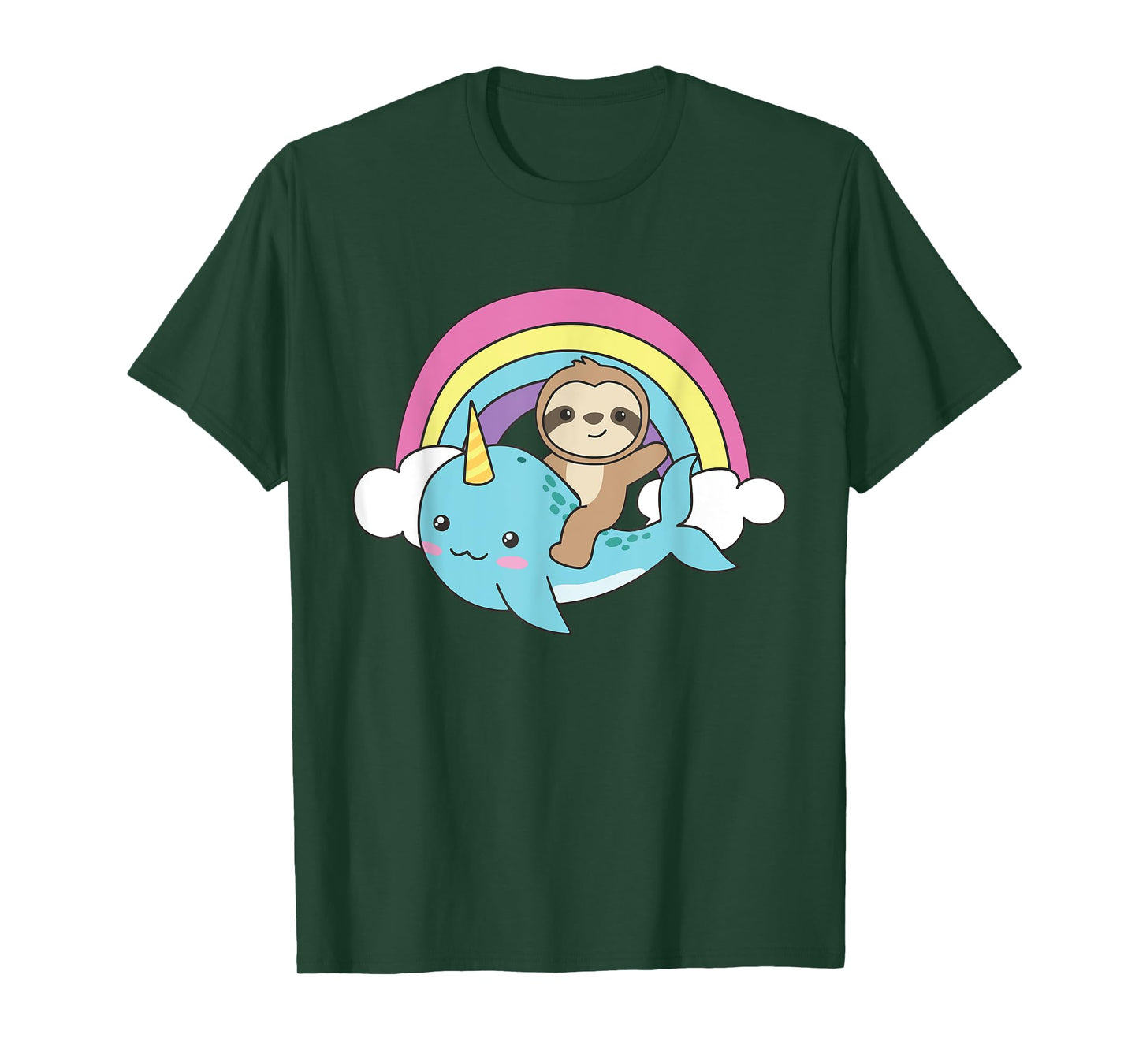 Narwhal Cute Sloth Ocean Unicorn Kawaii Narwhals T-Shirt