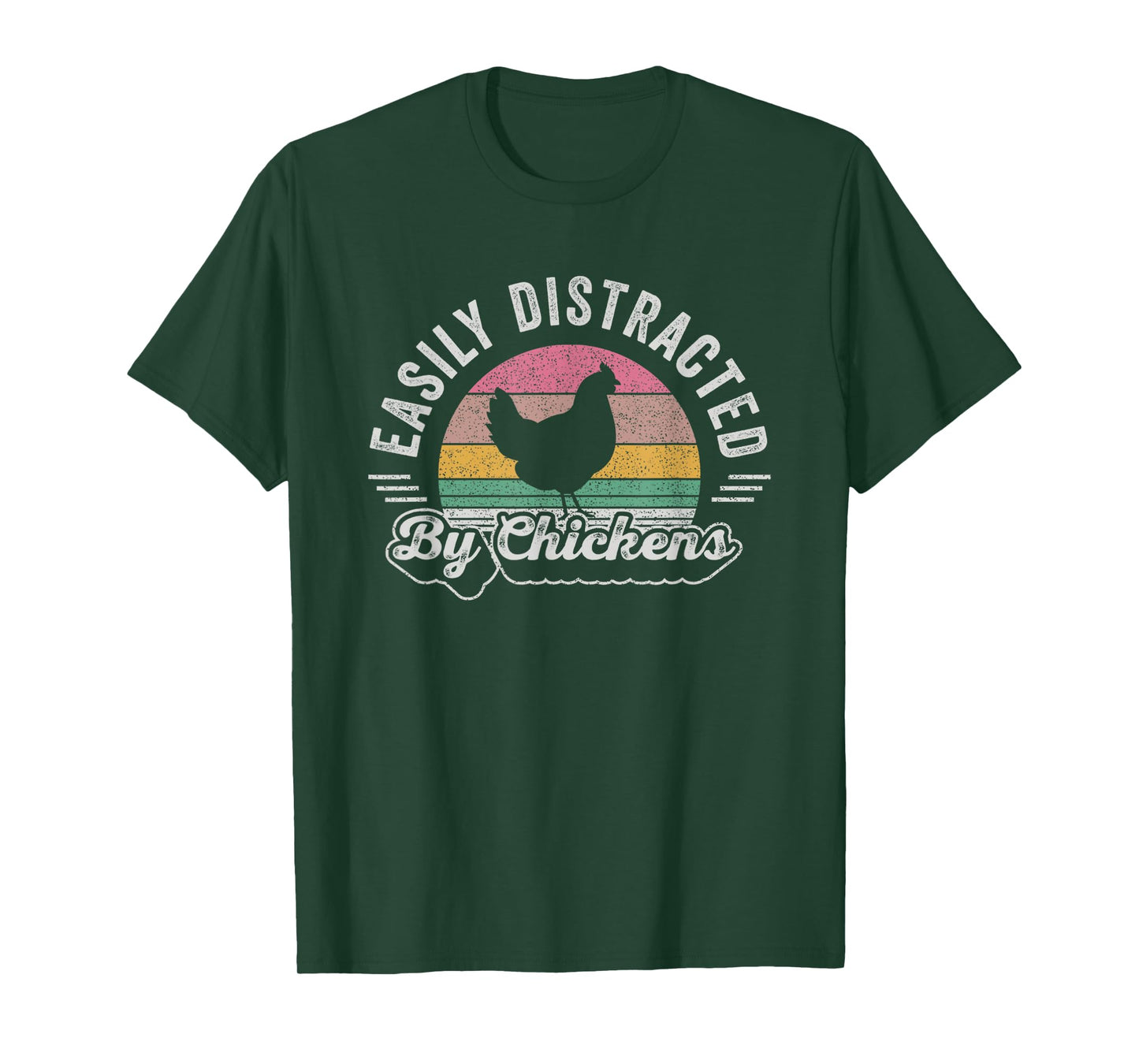 Chicken Lover Vintage Retro Easily Distracted By Chickens T-Shirt