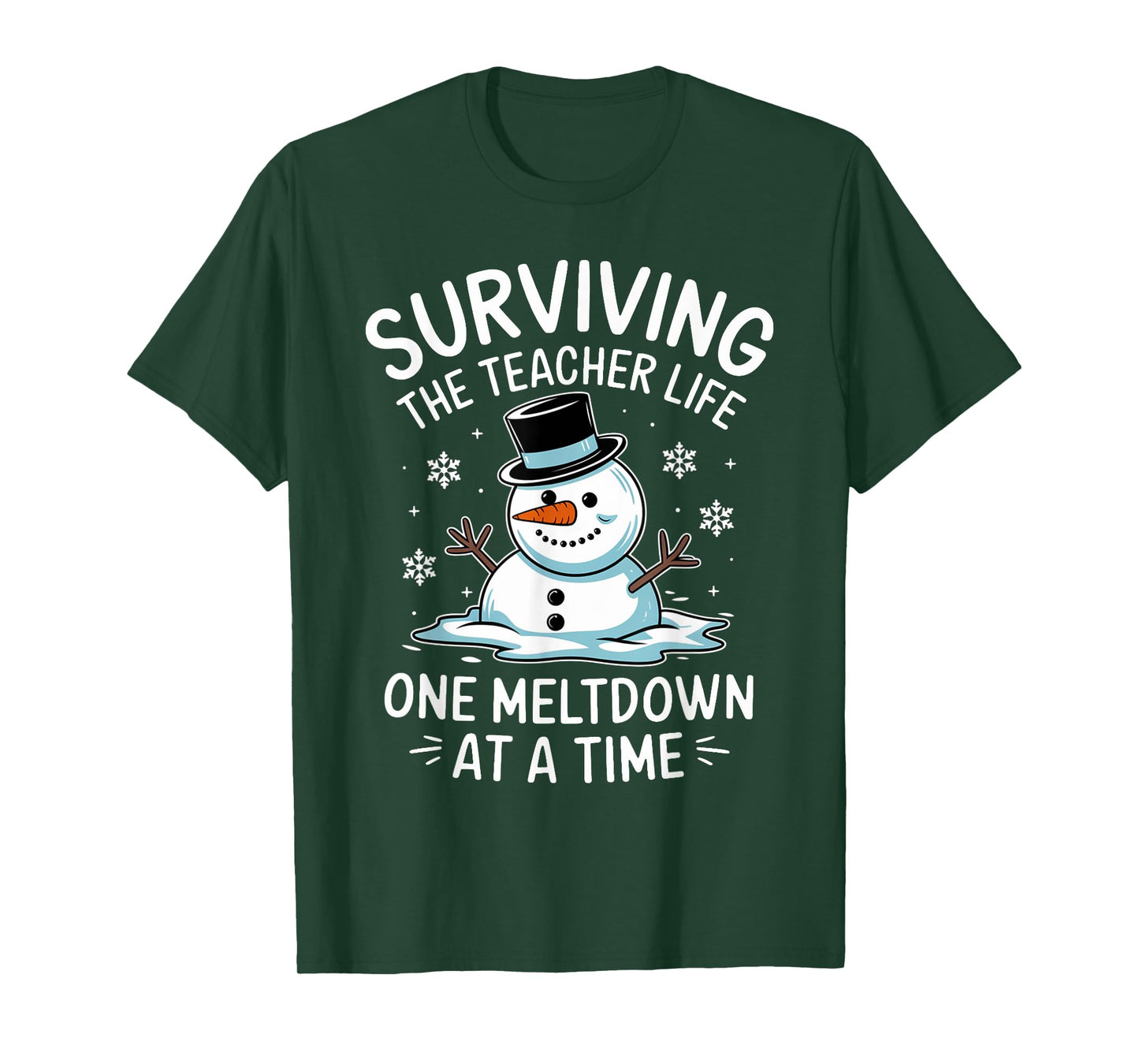 Christmas Surviving Teacher Life Meltdown Xmas Women Men T-Shirt