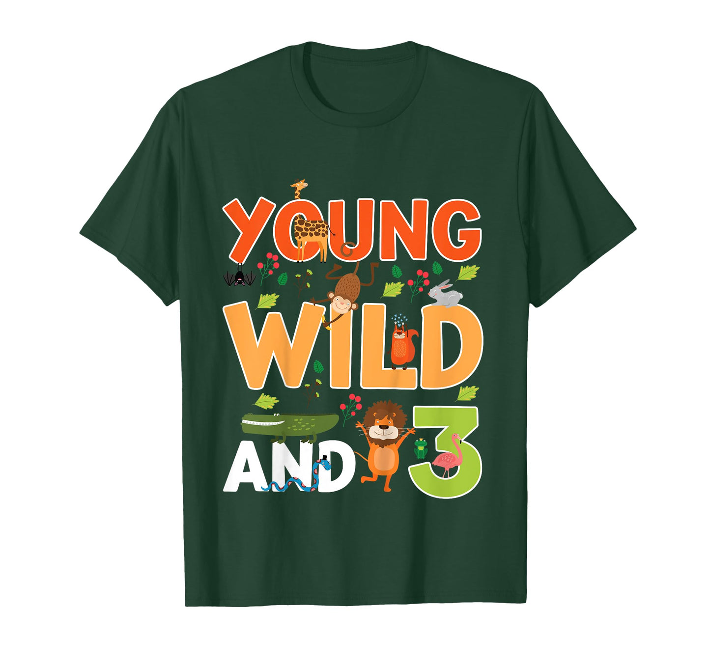 Kids 3 year old wild zoo theme birthday animals safari jungle boy T-Shirt