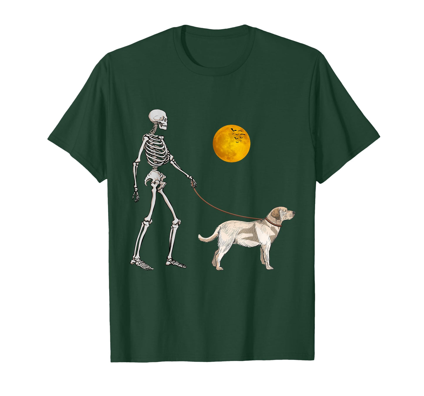 Labrador Retriever Skeleton Dog Walking Halloween Costume T-Shirt
