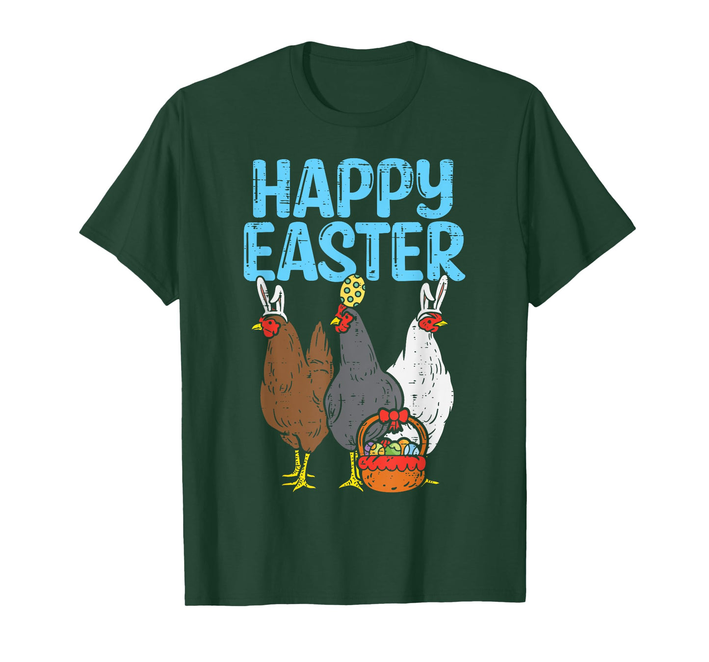 Happy Easter Chicken Bunnies Egg Poultry Farm Animal Farmer T-Shirt