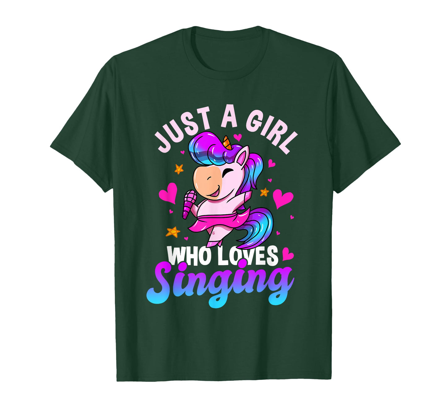 Just A Girl Who Loves Singing Funny Karaoke Singer Unicorn T-Shirt