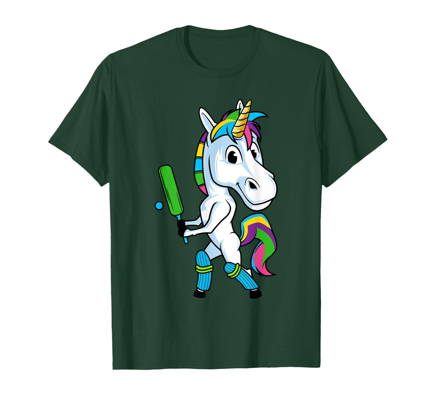 Funny Unicorn Sports Cricket Magical Bat And Ball Game T-Shirt