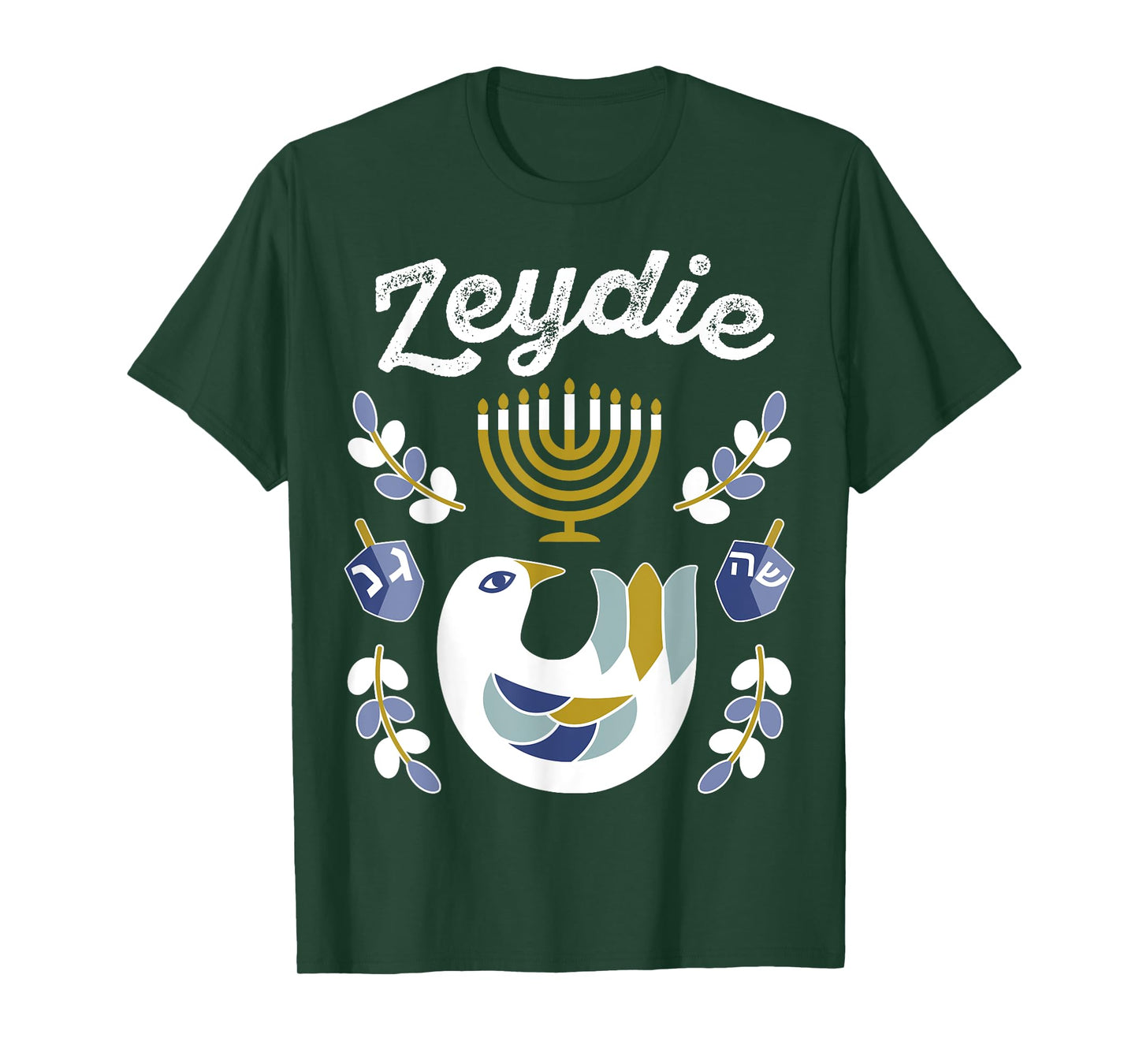 Matching Family Hanukkah Pajama Top Dreidel & Menorah Zeydie T-Shirt