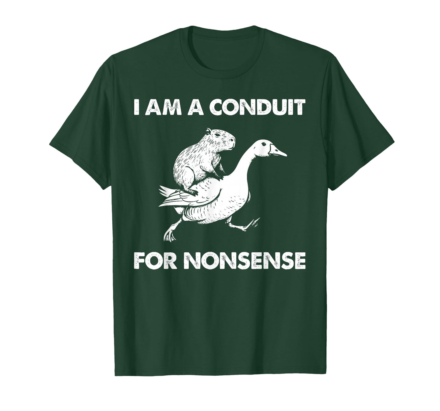 I Am A Conduit for Nonsense Capybara Goose Meme T-Shirt
