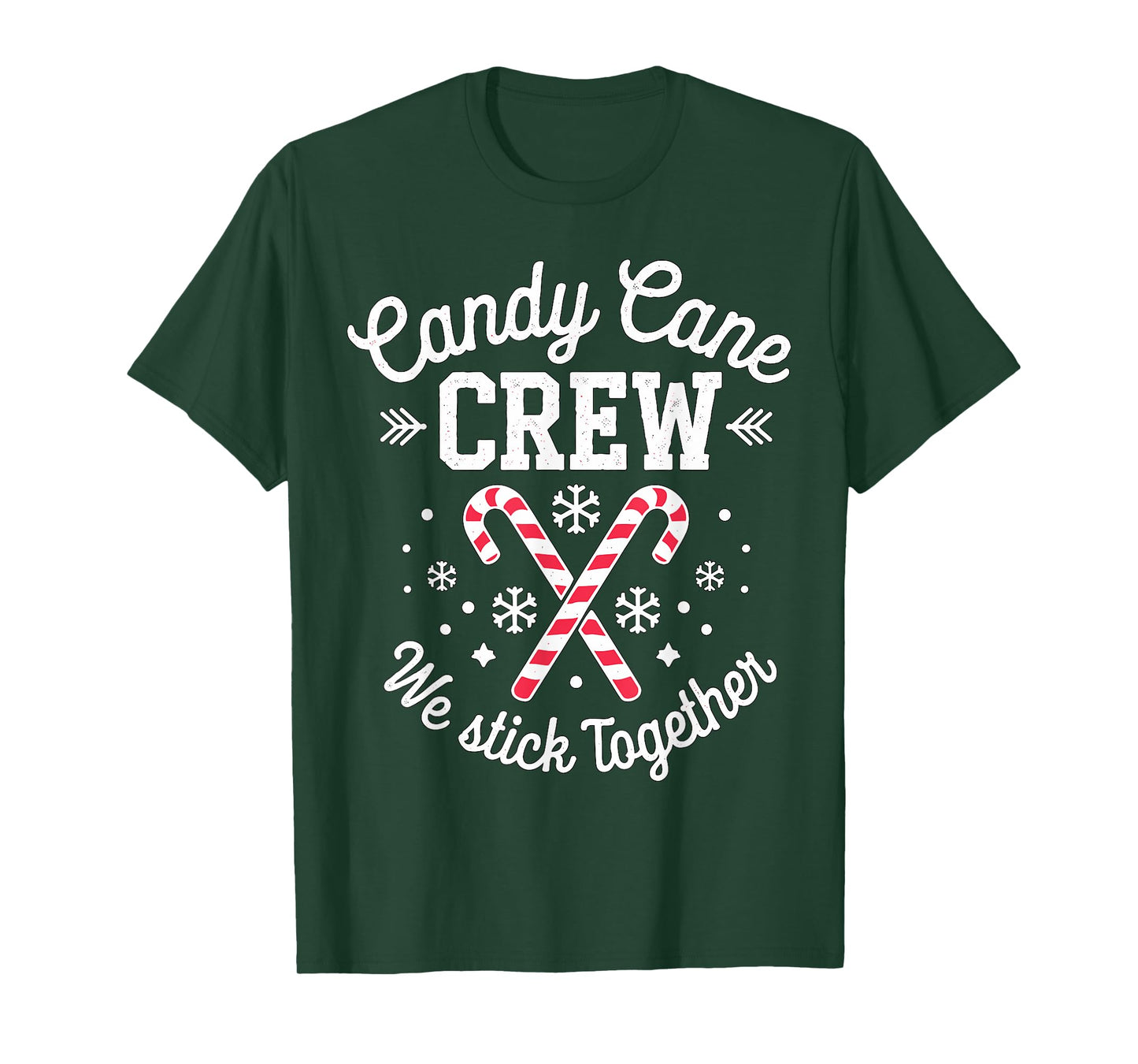 Candy Cane Crew We Stick Together Christmas Costume Xmas T-Shirt