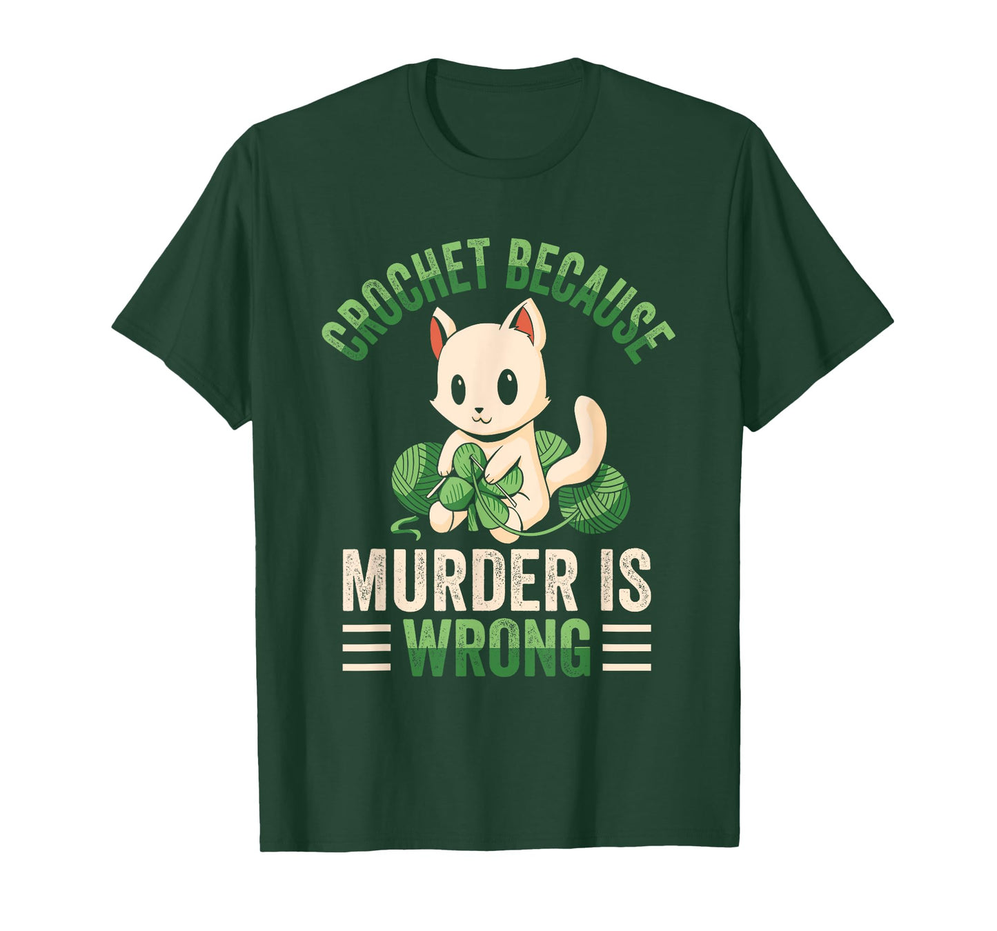Crochet Because Murder Is Wrong Unicorn Crocheting T-Shirt