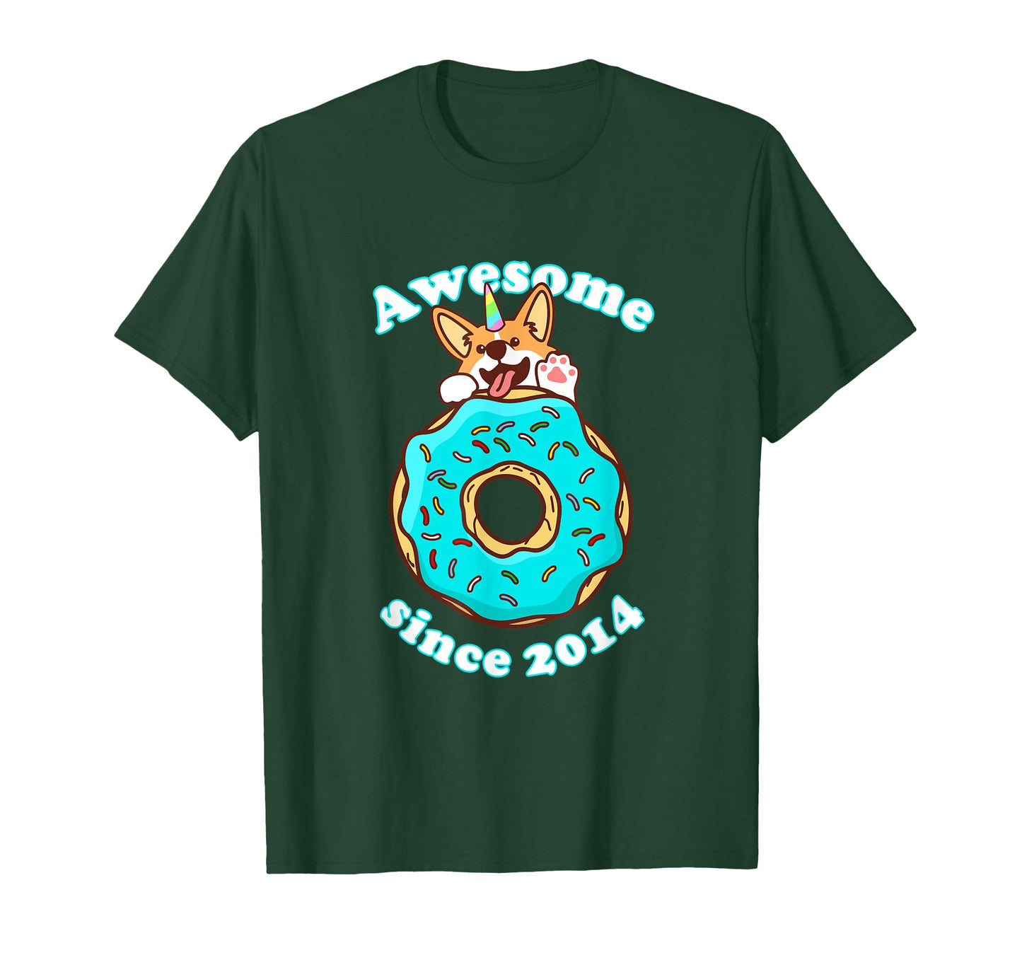 Awesome since 2014 Puppy Donut Welsh Corgi Birthday Childs T-Shirt