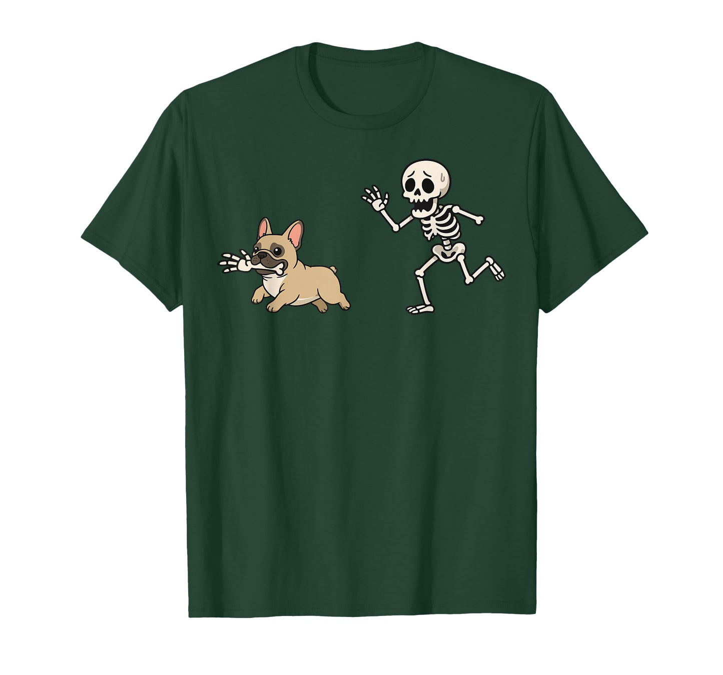 French Bulldog Skeleton Hand Halloween T-Shirt