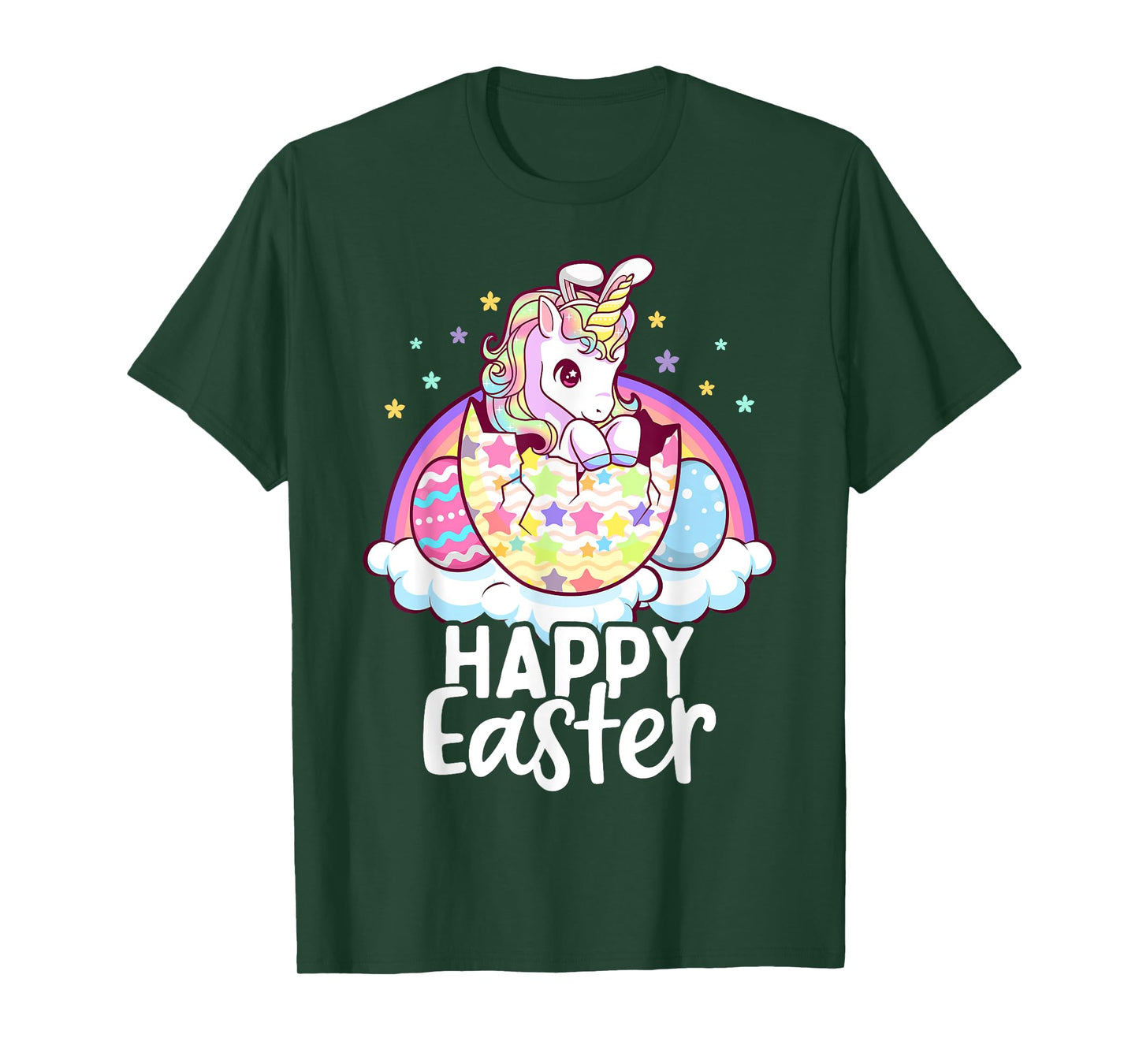 Happy Easter Unicorn Bunny Girls Kids Easter Eggs T-Shirt