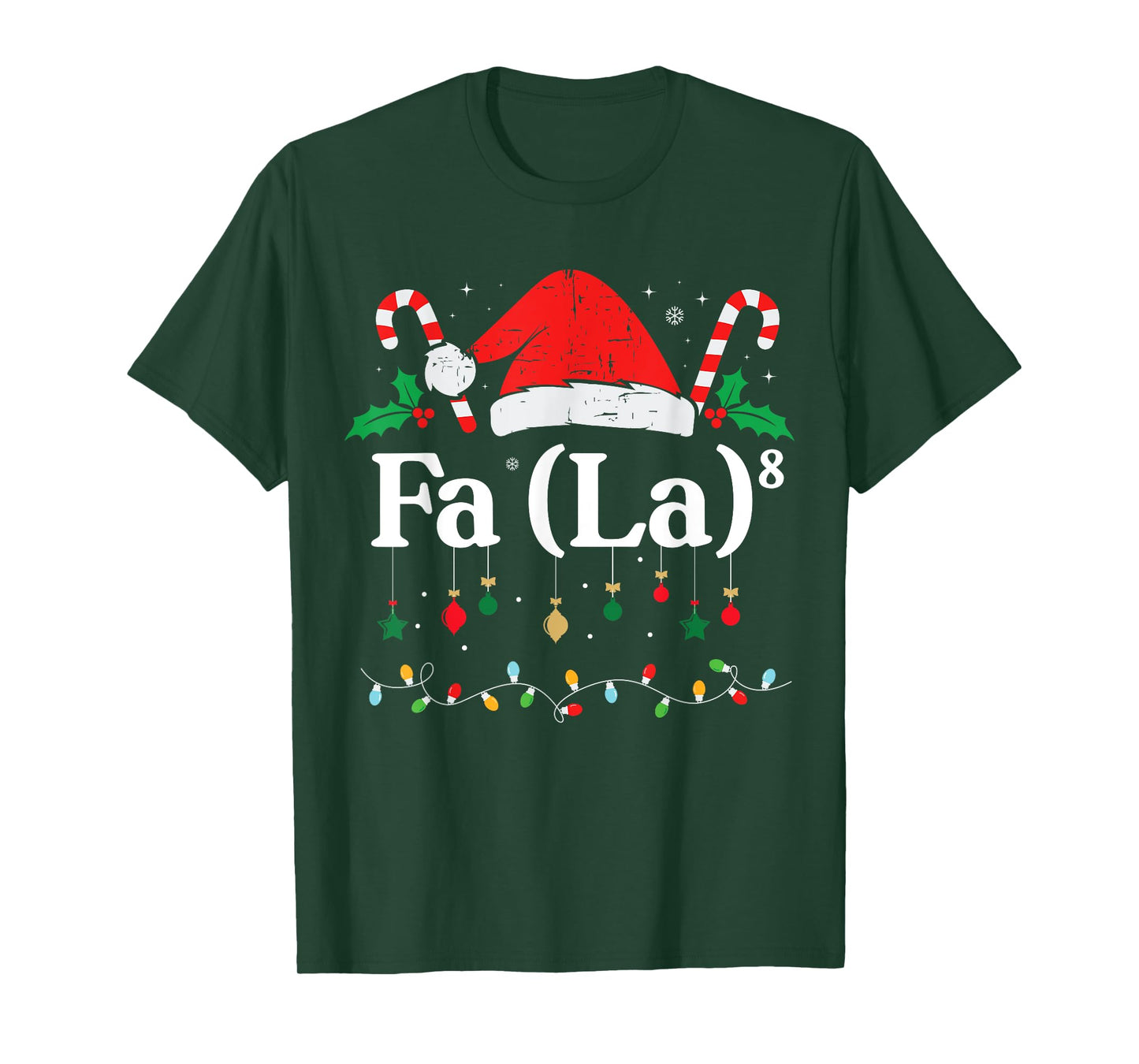 FA (LA)8 Funny Christmas Santa Fa La 8 Math Teacher Student T-Shirt