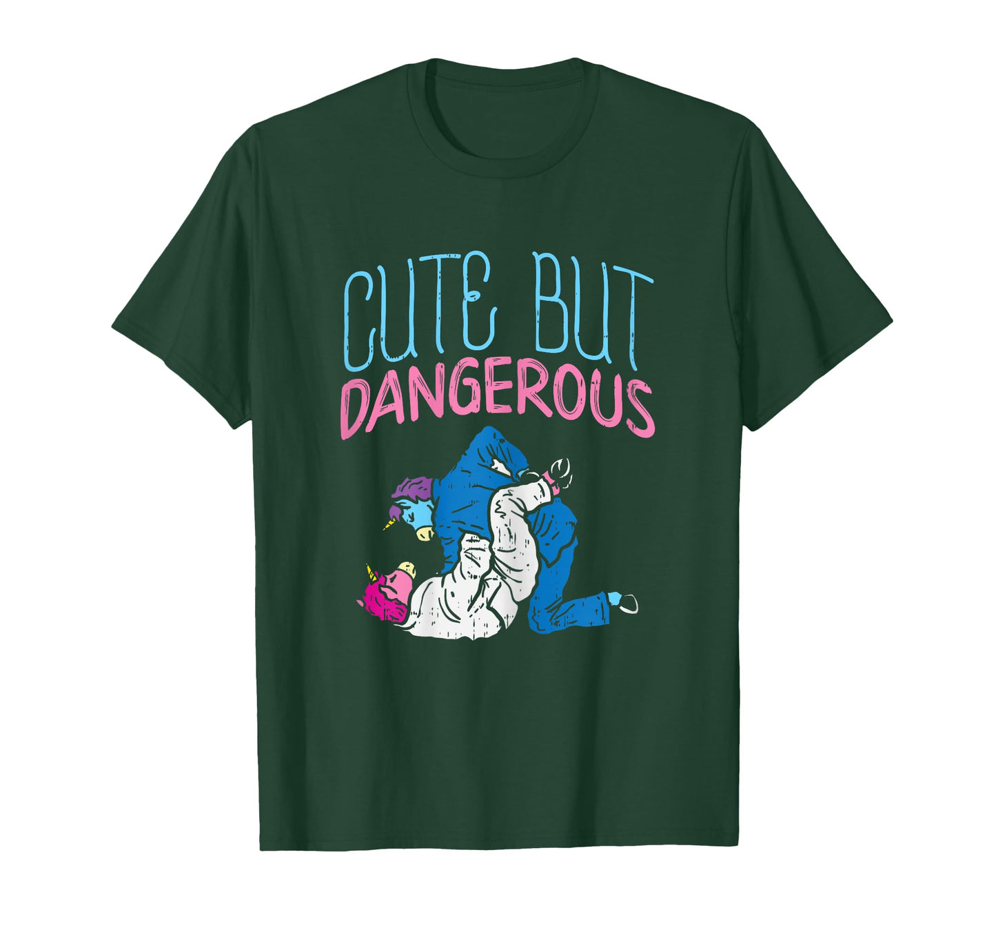 BoredKoalas Cute But Dangerous Jiu Jitsu Unicorn Funny Martial Arts Gift T-Shirt - Women's Black X-Small Modern Cartoon T-Shirt