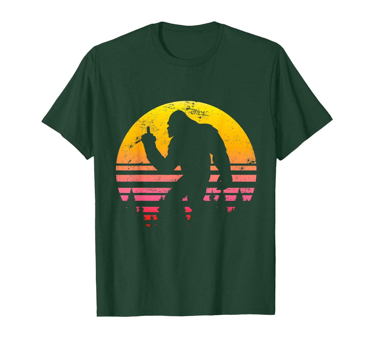 Big Foot Flips Middle Finger - Shoots Bird - Funny Sasquatch T-Shirt